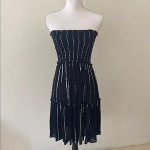Black Dress with Gray stripes